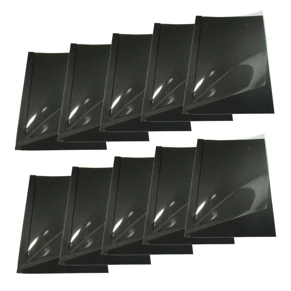 Kit 10 Capas Encadernação Térmica Até 60 Folhas A4 Preta