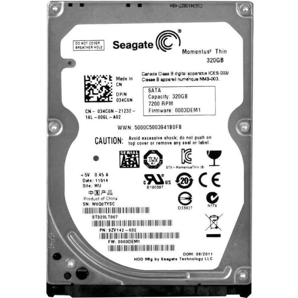 Hd Sata Seagate Dell 320Gb 7.2K 2.5 St320Lt007 034C6N 34C6N