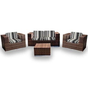 Conjunto De Sofá 1 Sofá + 2 Poltronas + 1 Mesa Centro Preto