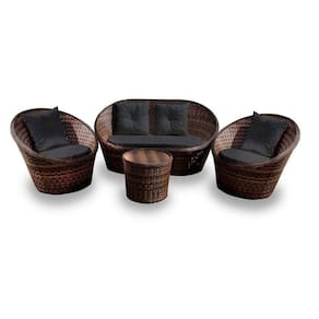Conjunto De 1 Sofá Bola + 2 Poltronas + 1 Mesa Centro Preto