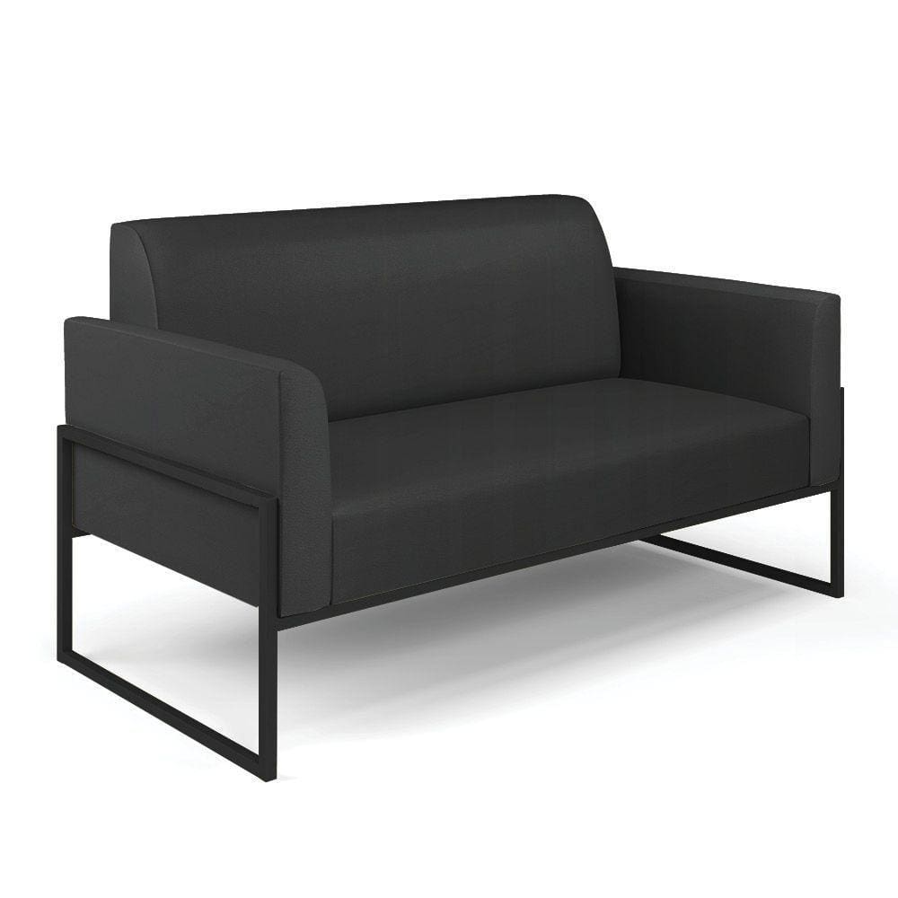Sofá Namoradeira Base Industrial Alta Preto Marisa Corino D03 - D\`rossi Cor Preto