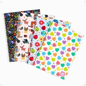 Kit 4 Cadernos Tilibra Pepper Feminino 10 Matérias Envio Já