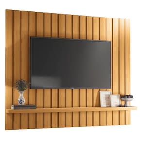 Painel Para Tv Suspenso 60 Pol. Ripado Like H01 Cinamomo - Mpozenato