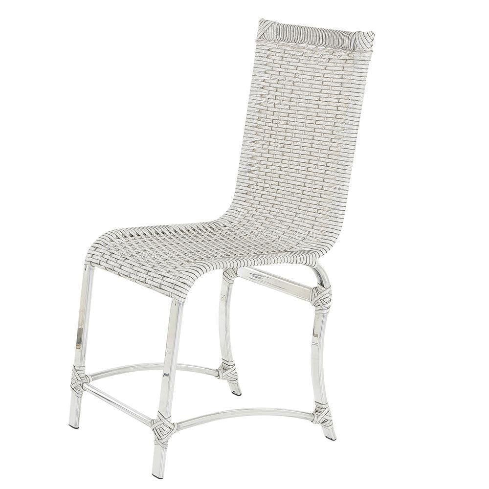 Cadeira De Jantar Em Alumínio Polido Fibra Sintética