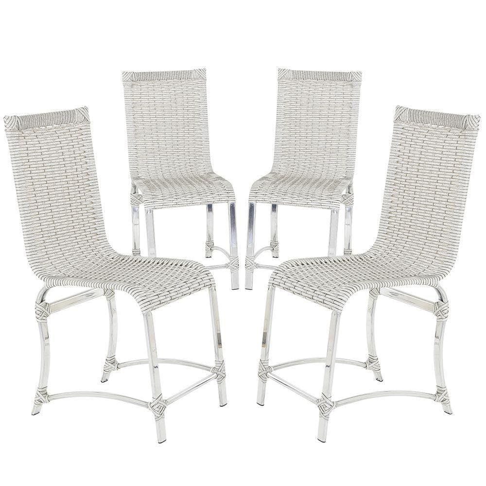 4 Cadeiras De Jantar Haiti Em Alumínio E Fibra Sintética