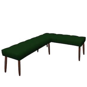 Banco De Canto Estofado Sira Suede Pés Palito Castanho C05 - D`rossi Cor Verde