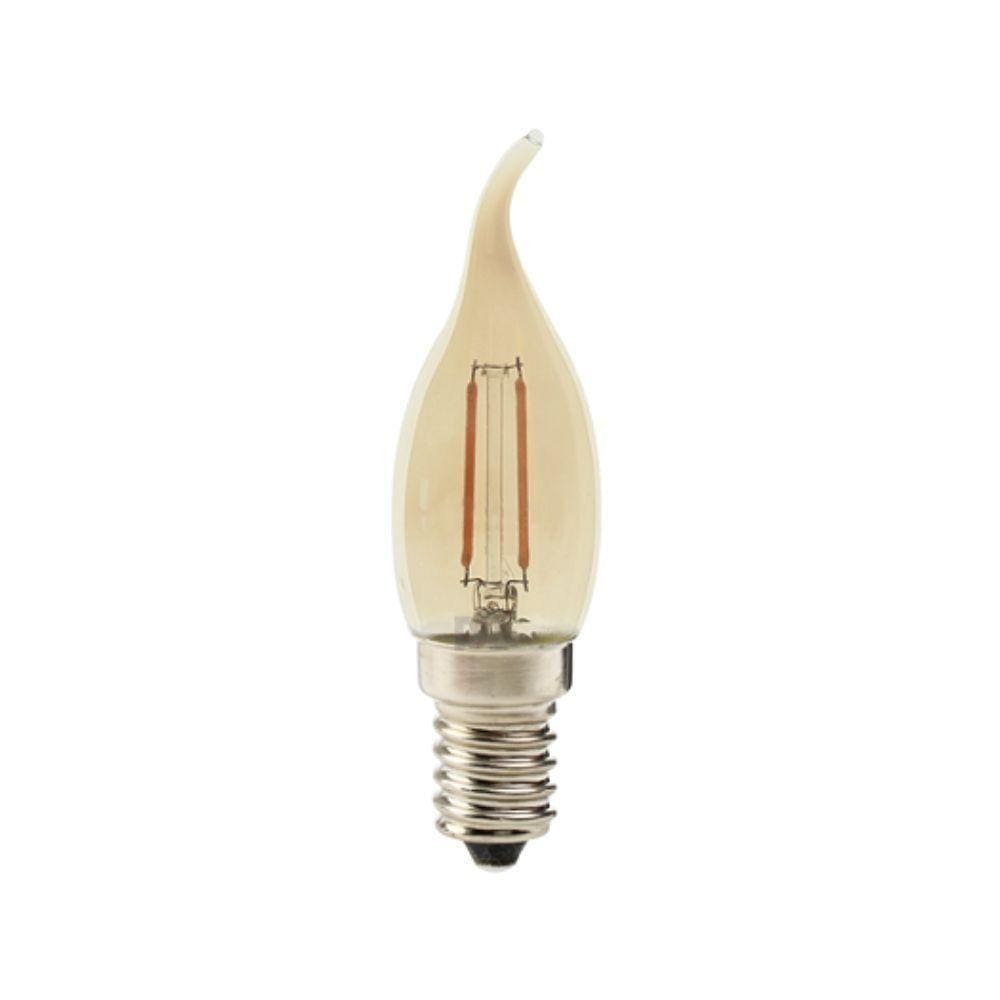 Lâmpada Led Pix Filamento Vintage Vela Bico Torcido E14 âmbar Bivolt