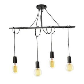 Lustre Pendente Taschibra Tears Linear Preto E27 Bivolt