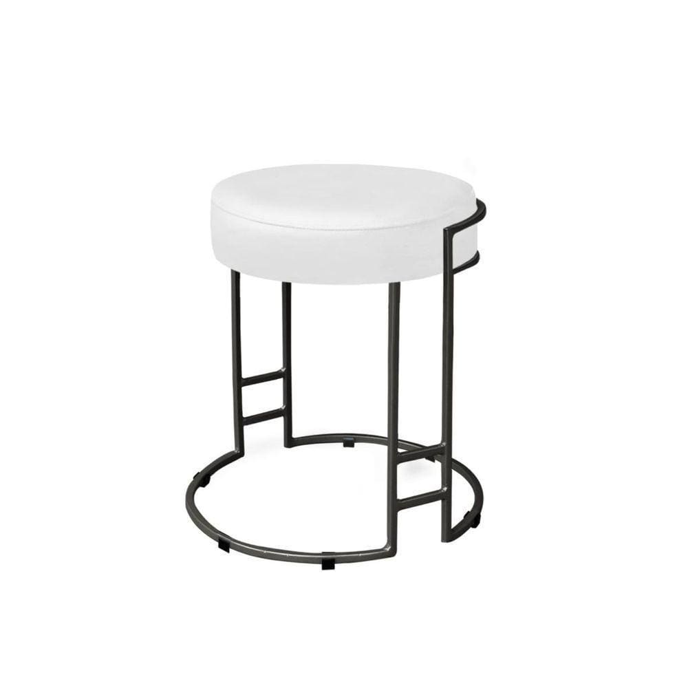 Puff Decorativo Sarah Sala E Recepção Estofado Metal Preto