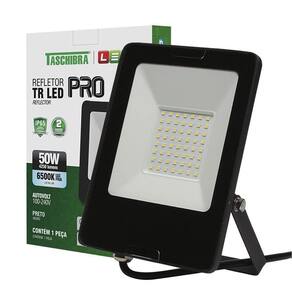 Refletor Taschibra Tr Led Profissional 50W Luz Branco Fria 6500K Preto Bivolt