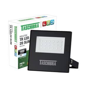 Refletor Taschibra Led Tr Slim 20W Luz Branco Fria 6500K Preto Bivolt