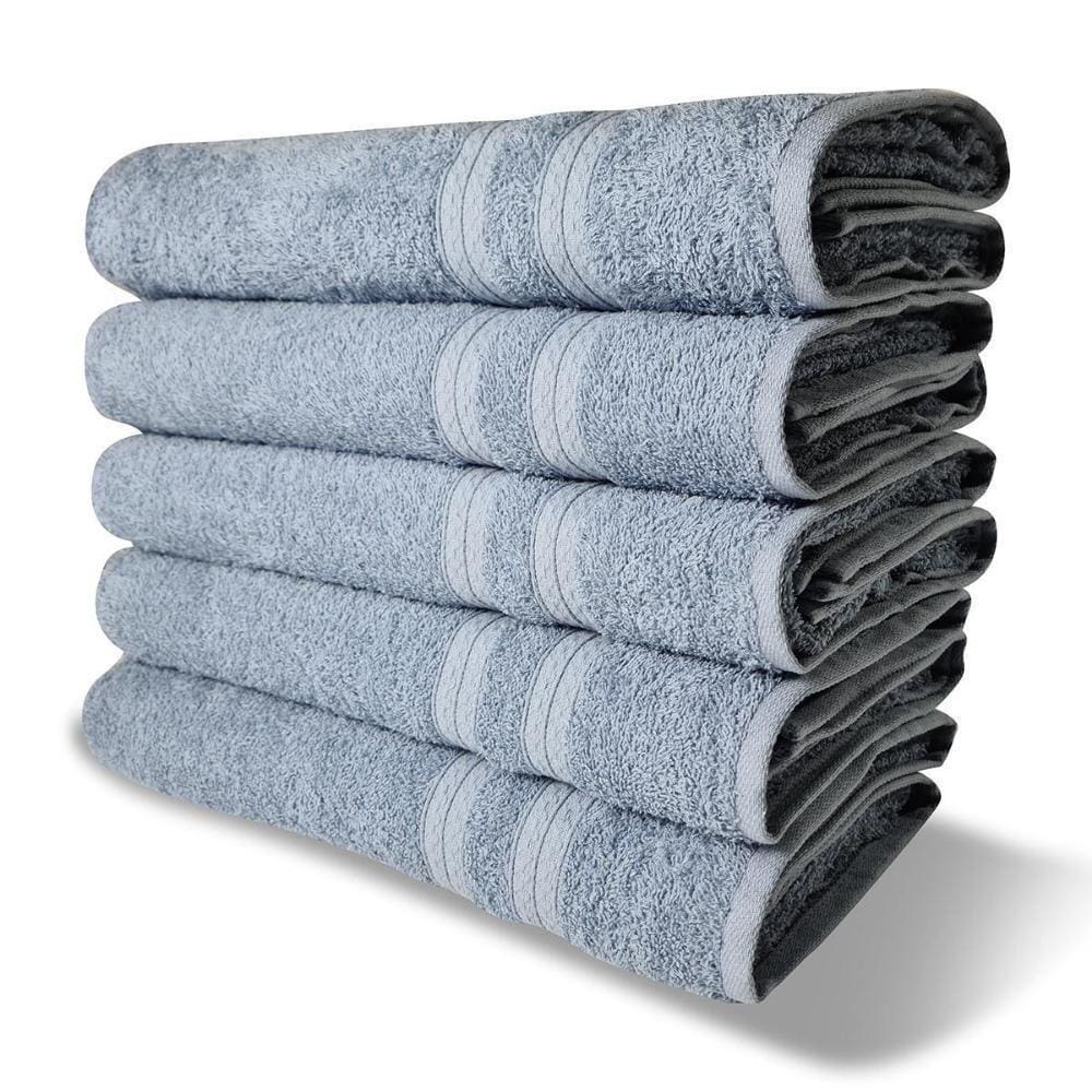 5 Toalhas Super Felpudas Grande E Grossa Algodão 80x150 Azul