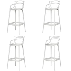 Kit 4 Banqueta Aviv Allegra Solna Fratini 109 Cm (altura) Polipropileno Cor Branco