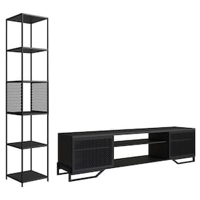 Rack 180 Cm 2 Pt Estante Prateleira Industrial 27x23 Preto Pp Preto
