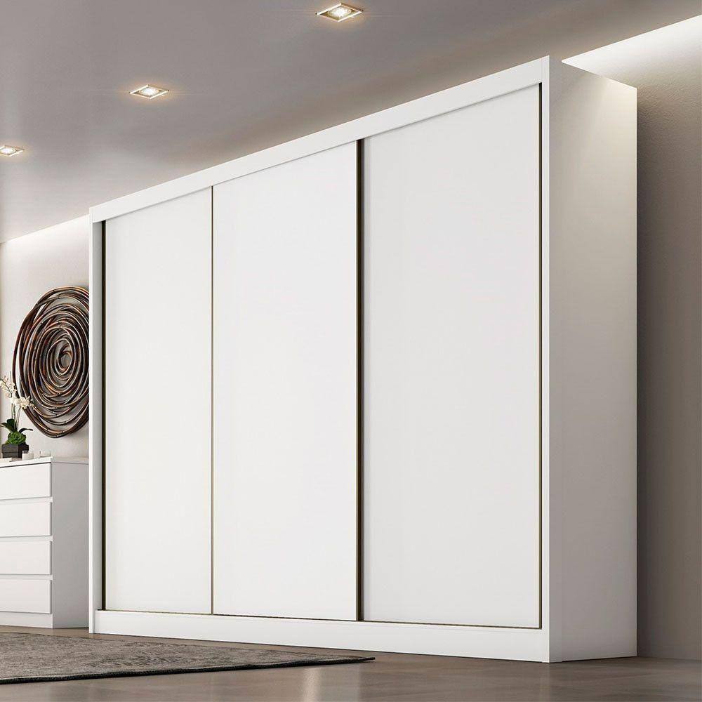 Guarda Roupa Dublin 3 Portas 6 Gavetas Clic Móveis Branco