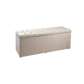Recamier Sofá Baú Madrid 1,60 Cm Suede Bege