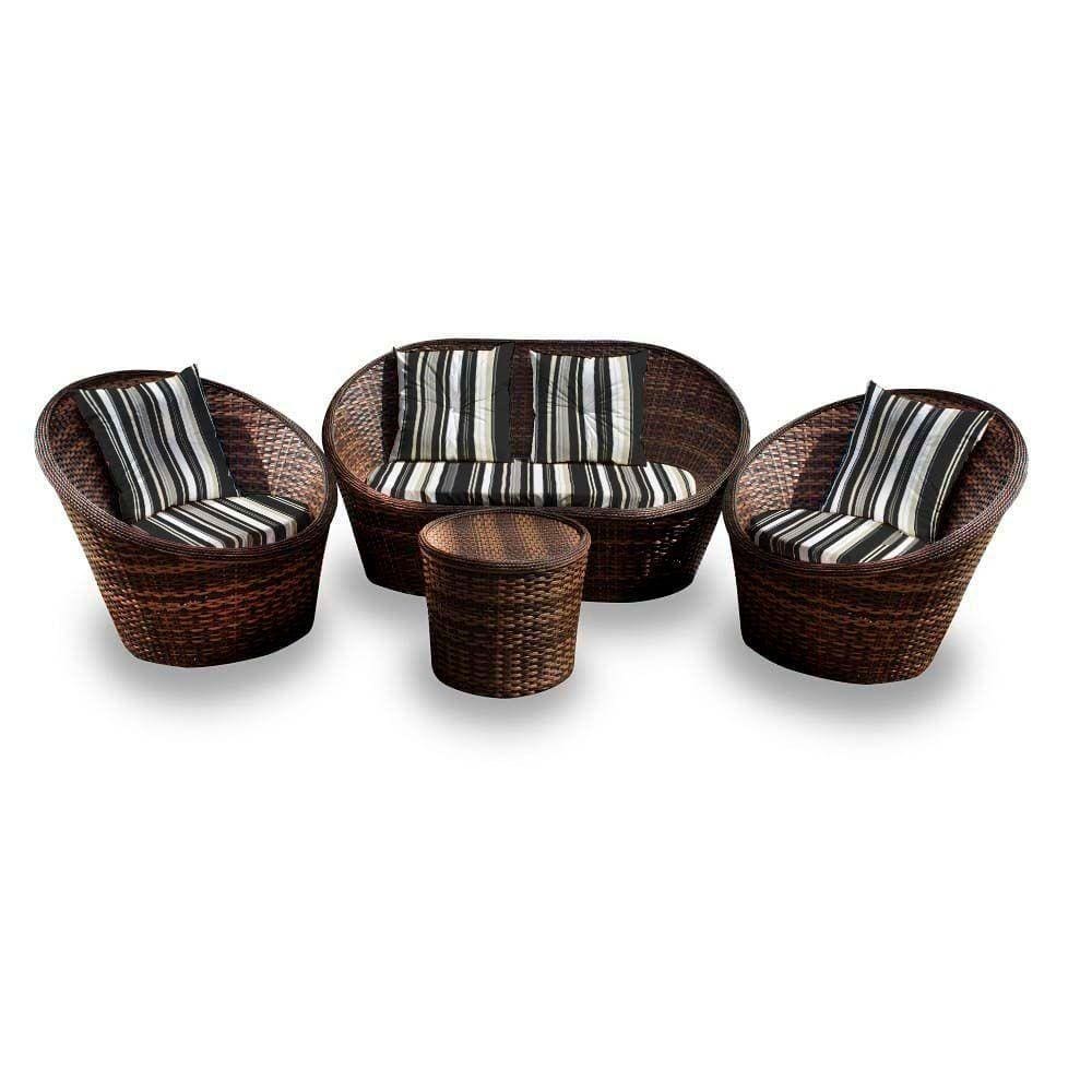 Conjunto De 1 Sofá Bola + 2 Poltronas + 1 Mesa Centro Preto