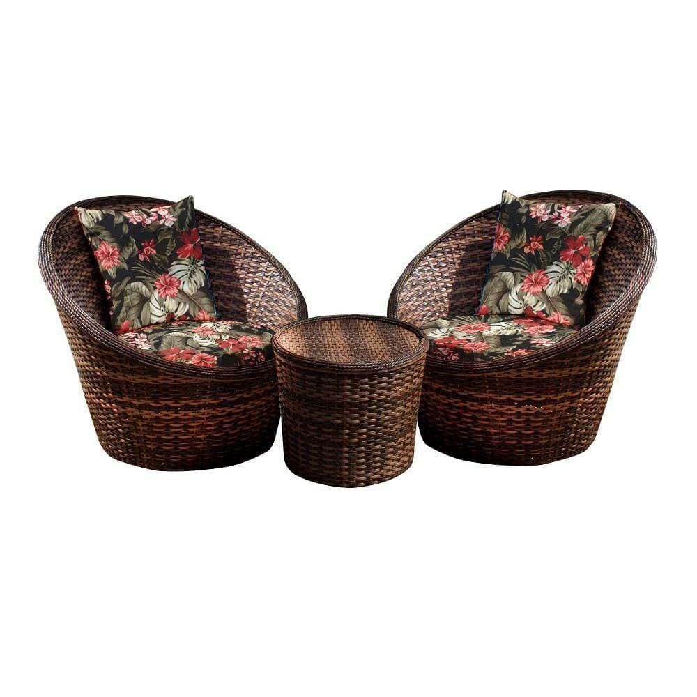Conjunto De Poltronas Bola 2 Poltronas + 1 Mesa Centro Preto
