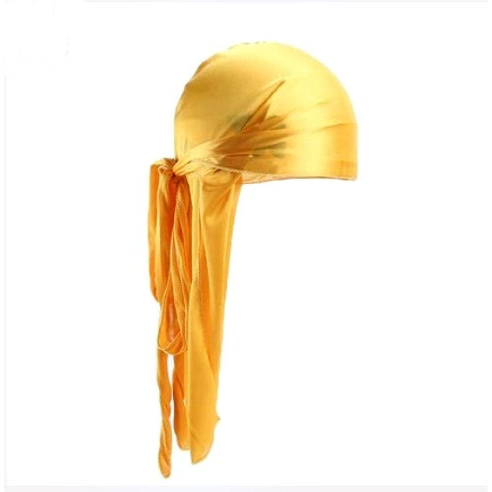 Durag Touca Bandana Waves Dread Lenço Unissex Antifrizz Amarelo