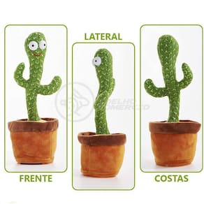 Brinquedo Infantil Cacto Dançante Pelúcia 120 Músicas Usb