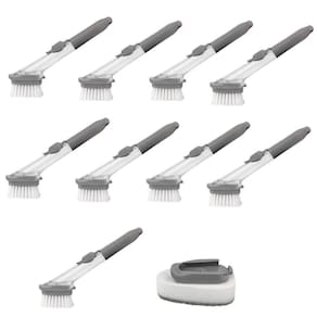 Escova De Limpeza 2 Em 1 Dispenser Detergente Esponja Kit 9