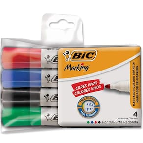 Pincel Quadro Branco 2,0 MM 4 Cores BIC