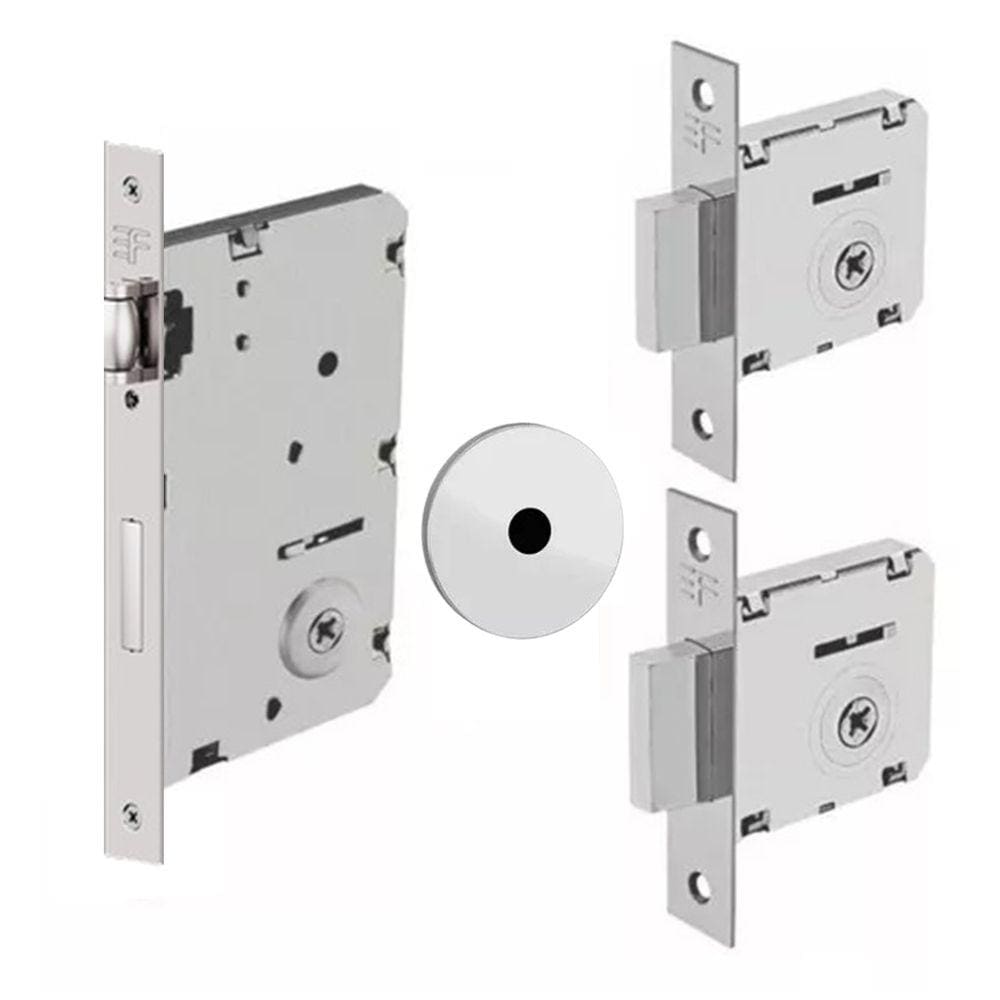 Fechadura Kit 821 Rolete Tetra Roseta Redonda Cromada 3f