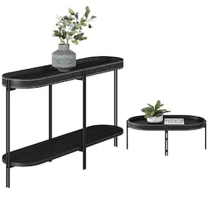 Aparador E Mesa De Centro Estilo Industrial Ville L06 Preto - Mpozenato