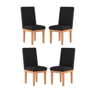 Kit 4 Cadeiras Estofadas Para Mesa De Jantar preta