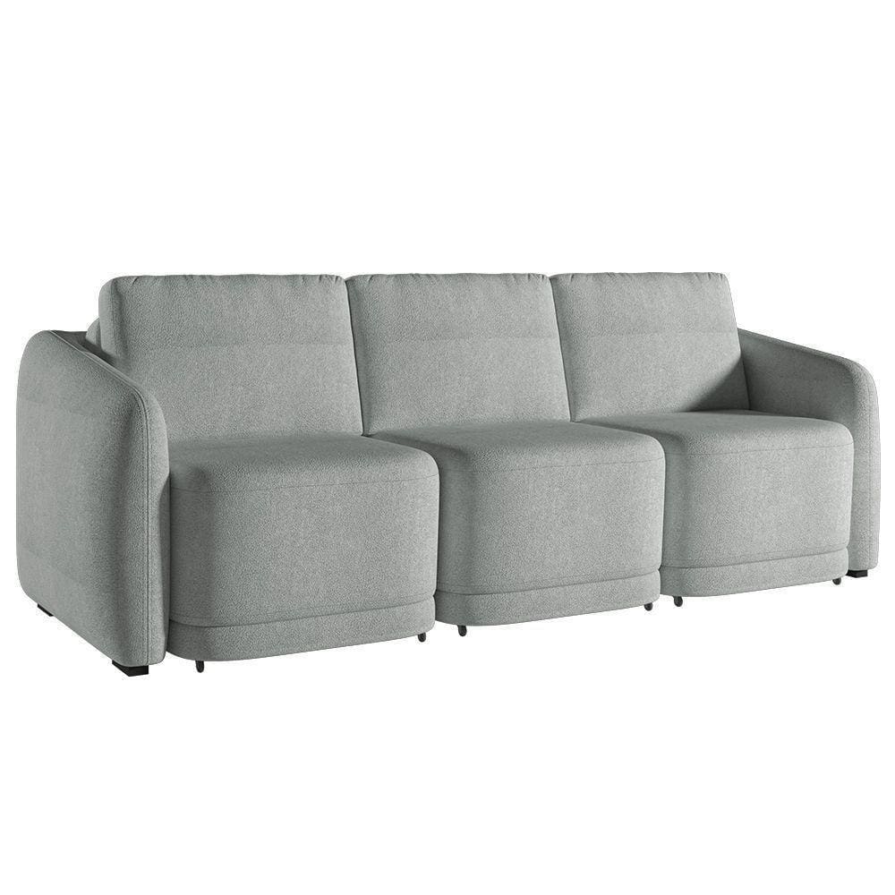 Sofá Cama Casal Para Sala 306cm Polska K04 Bouclê Cinza - Mpozenato