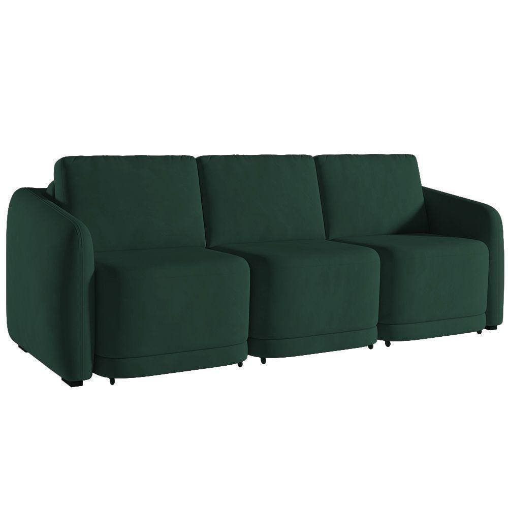 Sofá Cama Casal Para Sala 276cm Polska K04 Veludo Verde - Mpozenato