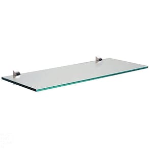 Prateleira De Vidro Reta Glass Tramontina 60x20cm 8mm Com Suporte Injetado Tramontina