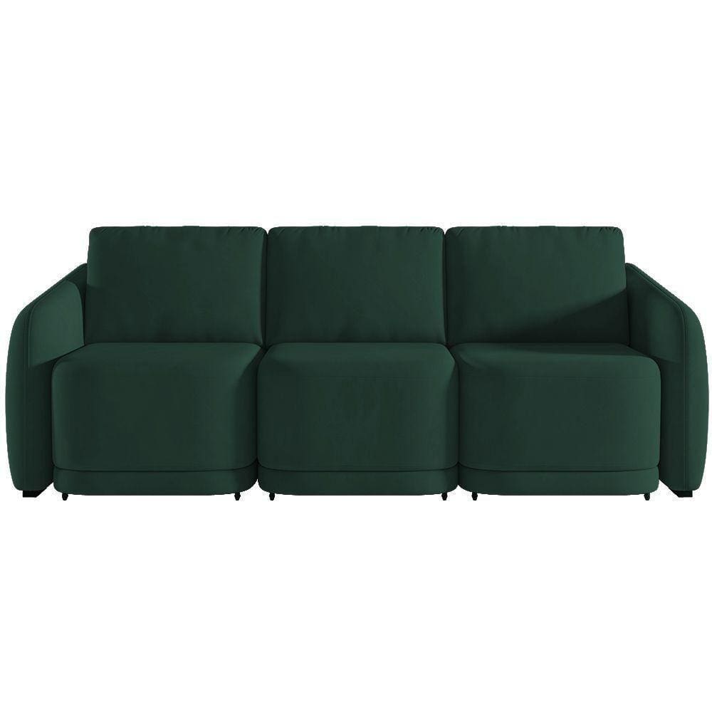 Sofá Cama Casal Para Sala 306cm Polska K04 Veludo Verde - Mpozenato