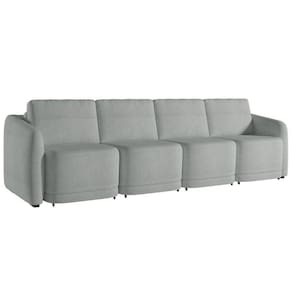Sofá Cama Casal Para Sala 316cm Polska K04 Bouclê Cinza - Mpozenato