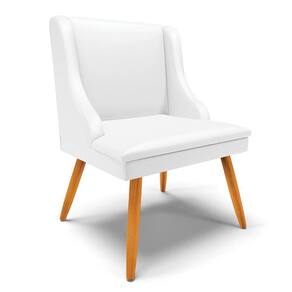 Cadeira Estofada Para Sala De Jantar Pés Palito Lia Sintético Branco - Ibiza