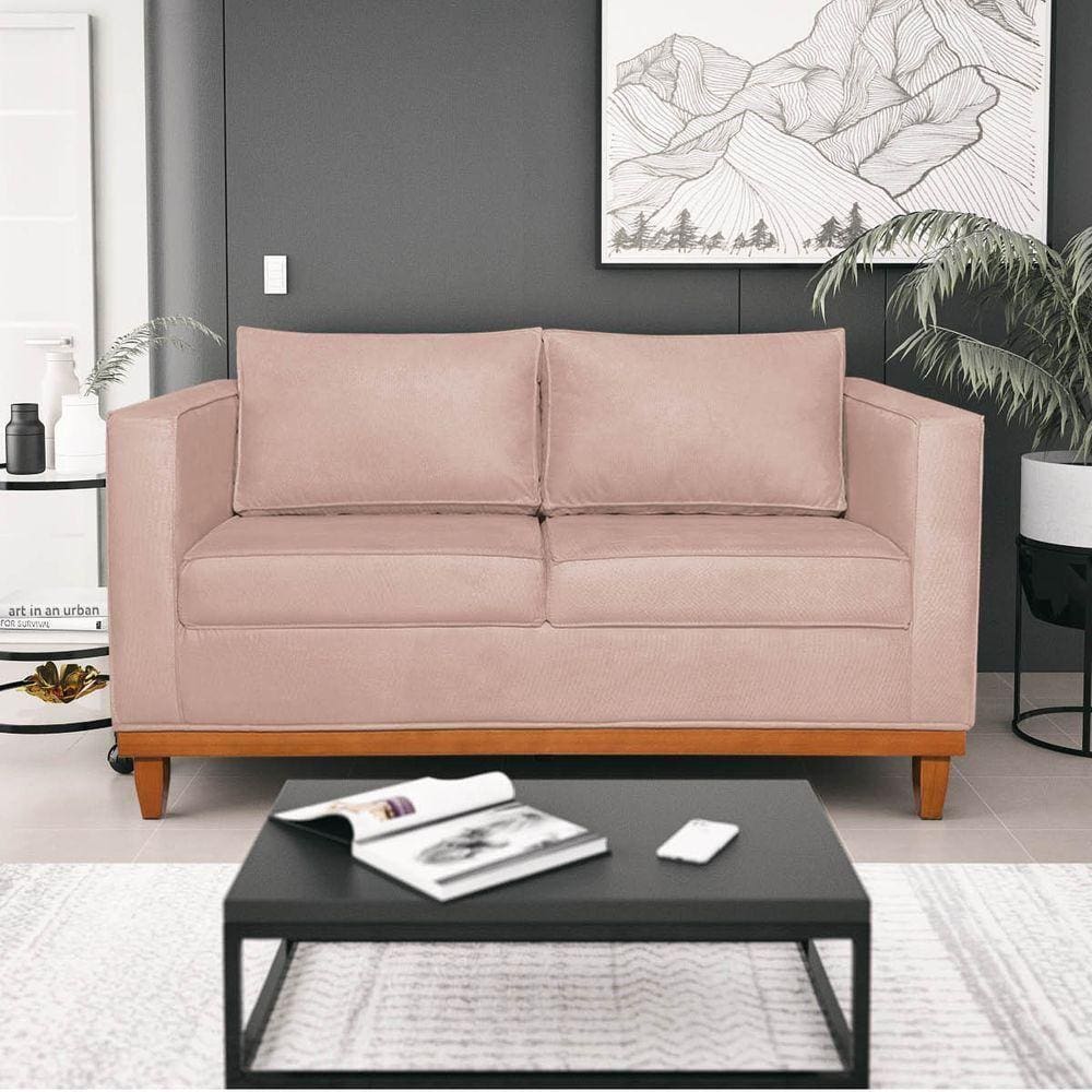 Sofá 2 E 3 Lugares Europa 180cm Suede - Doce Sonho Móveis Rosê