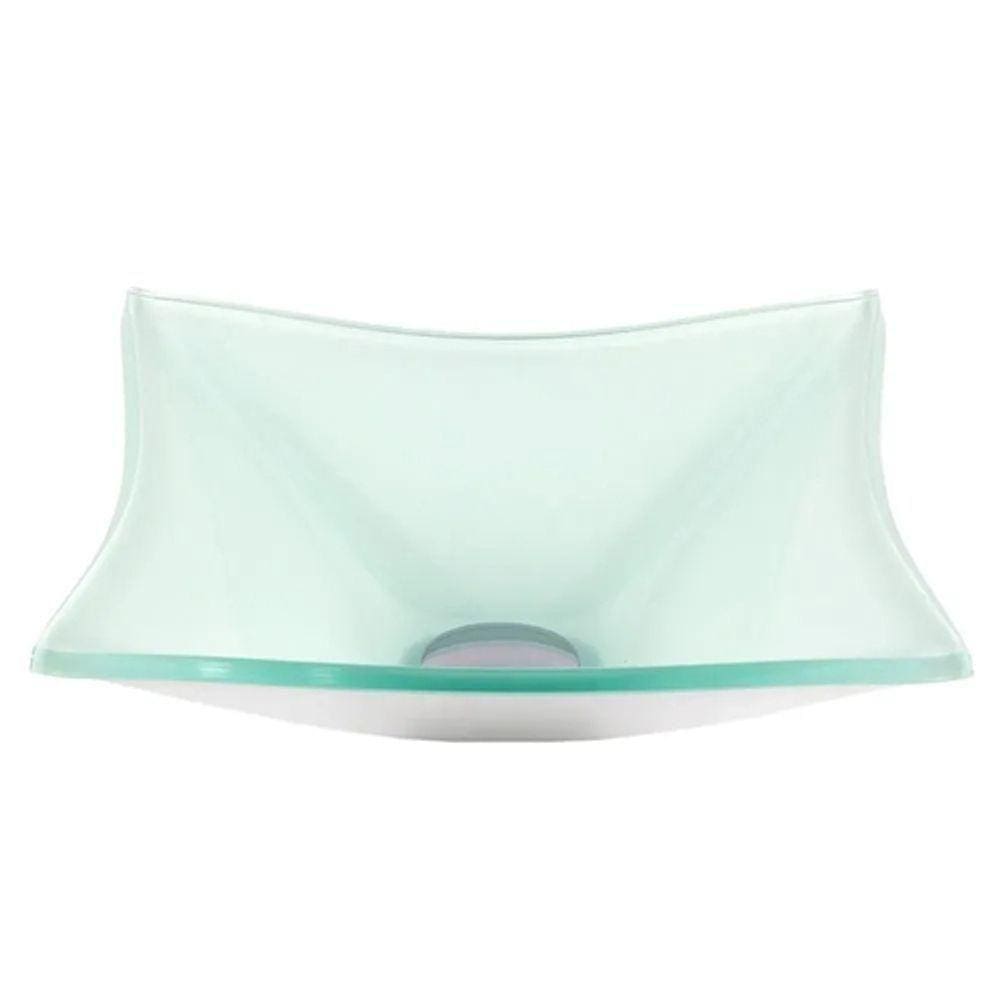 Cuba de Vidro Quadrada 31cm Branca