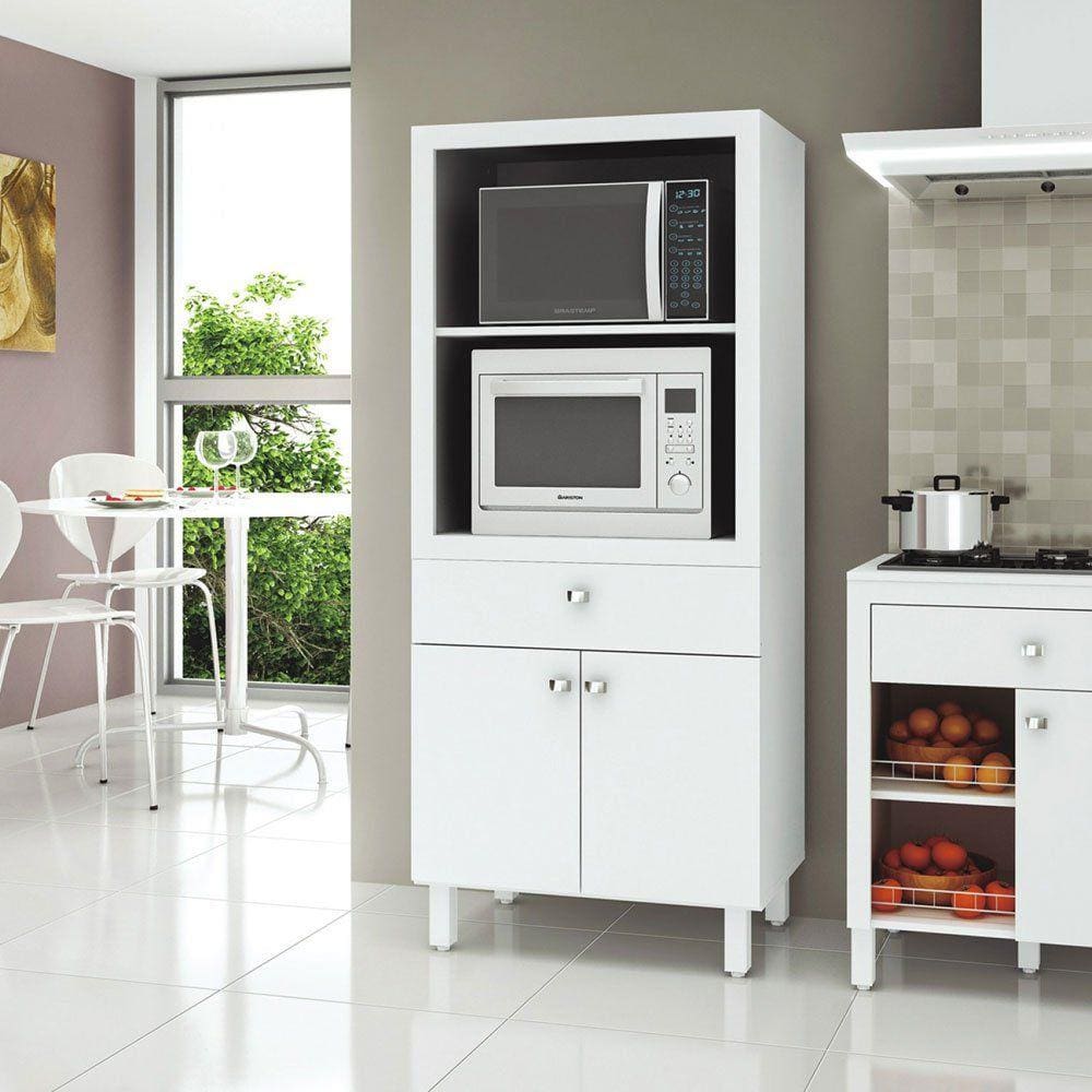 Balcão para Micro-ondas e Forno 2 Portas 1 Gaveta BL3305 Tecno Mobili