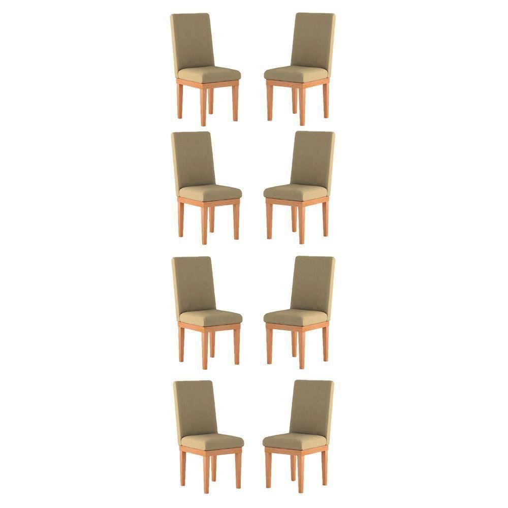 Kit 8 Cadeiras Estofadas Para Sala De Jantar capuccino