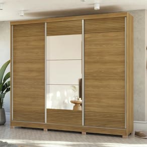 Guarda-Roupa Kappesberg C/Pés E 3 Espelhos 3Portas 6Gavetas