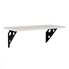 Prateleira Elite Em Madeira Pinus Com Acabamento Branco Suporte Metálico 400x250x15 Mm