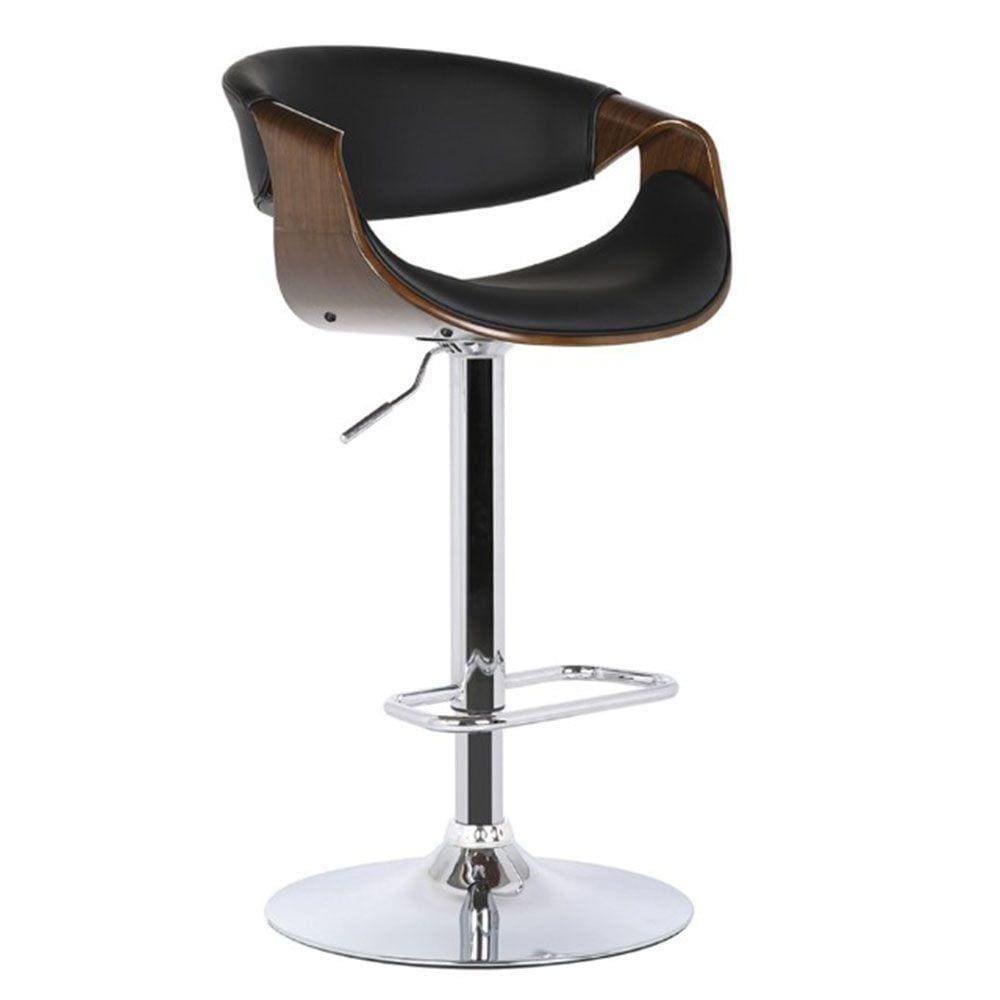 Banqueta Nicole Base Disco - Pu Preta