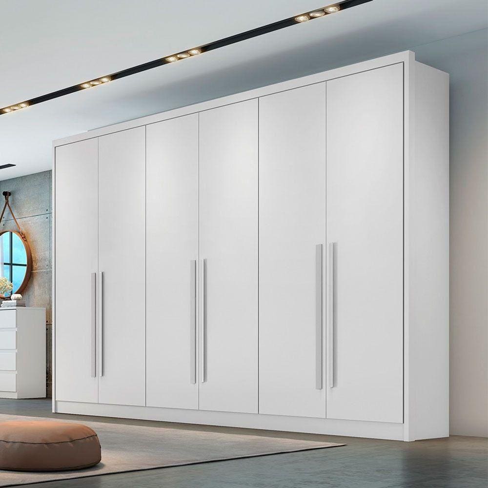 Guarda Roupa Roma 6 Portas 6 Gavetas Clic Móveis Branco