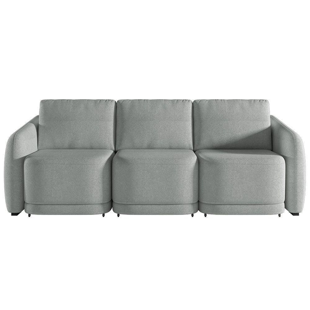 Sofá Cama Casal Para Sala 276cm Polska K04 Bouclê Cinza - Mpozenato