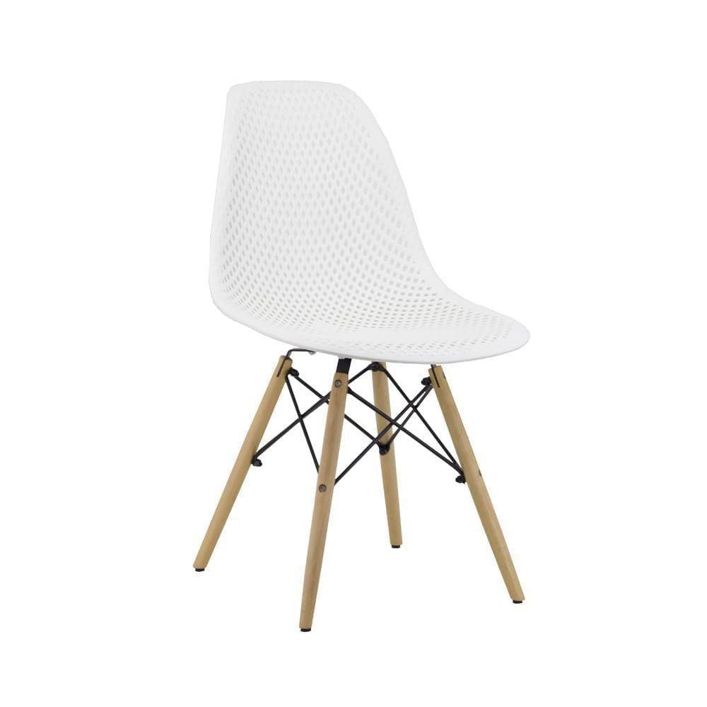 Cadeira Sala De Jantar Carla Branca Base Madeira - D`rossi