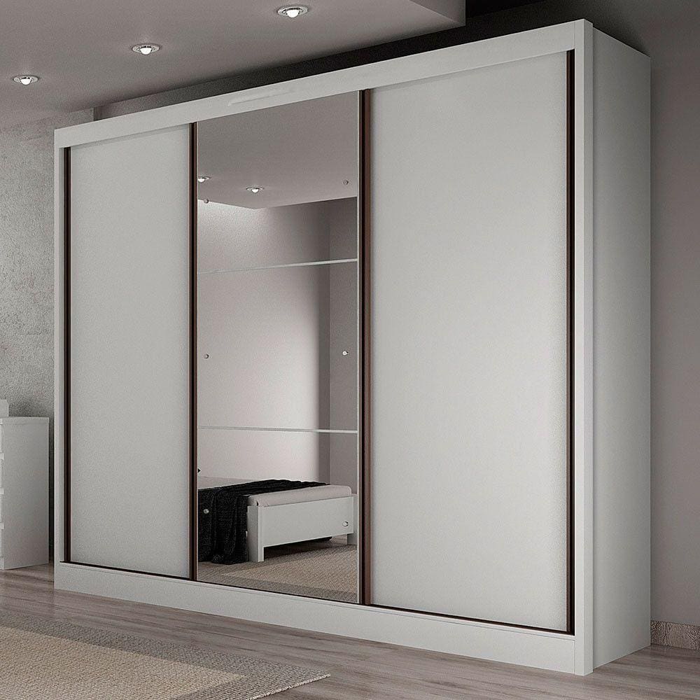 Guarda Roupa Varsóvia 3 Portas 6 Gavetas Clic Móveis Branco