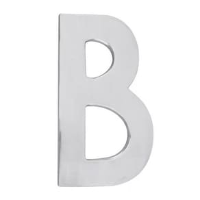 Letra B Fachada Plástico Alta Resistência 10Cm Abs Alumínio