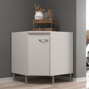 Balcão Modulado De Canto Tampo Viena 1 Porta Branco