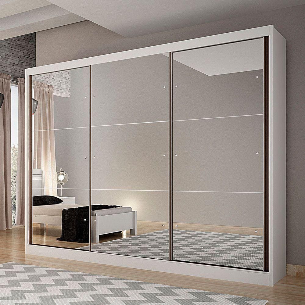 Guarda Roupa Palermo 3 Portas 6 Gavetas Clic Móveis Branco
