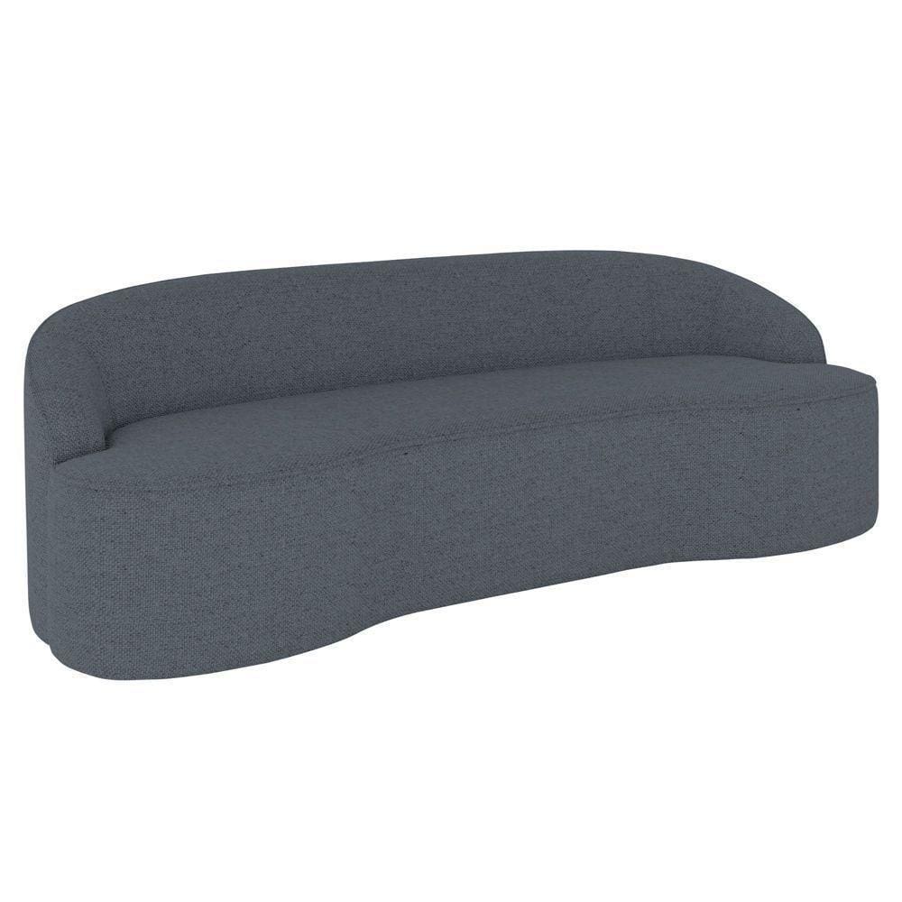Sofá 4 Lugares Para Sala De Estar Living 260cm Theo D06 Linho Mescla Chumbo - Mpozenato